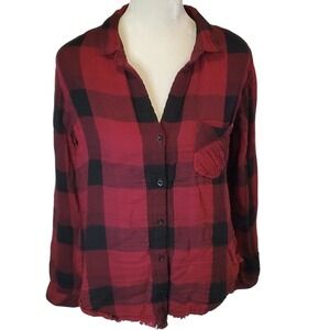 Cloth and stone Plaid Long Sleeve Shirt‎ with Pocket, Button Down Flannel L